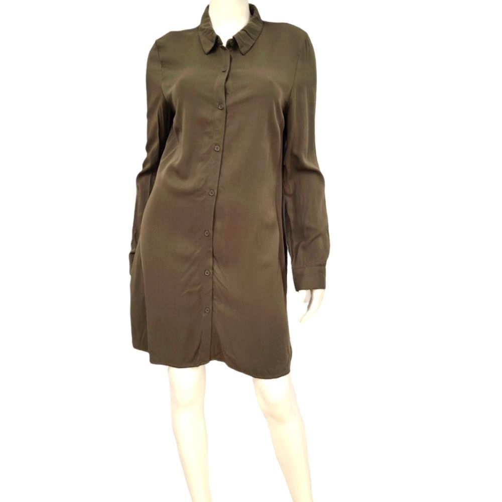JustFab Olive Green Shirt Dress Women’s Size Large NEW TAGS